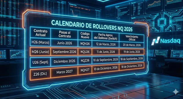 Calendario de rollovers de NQ 2026